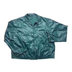 Polo Ralph Lauren 90s Vintage Green Nylon Windbreaker Zip Jacket XL